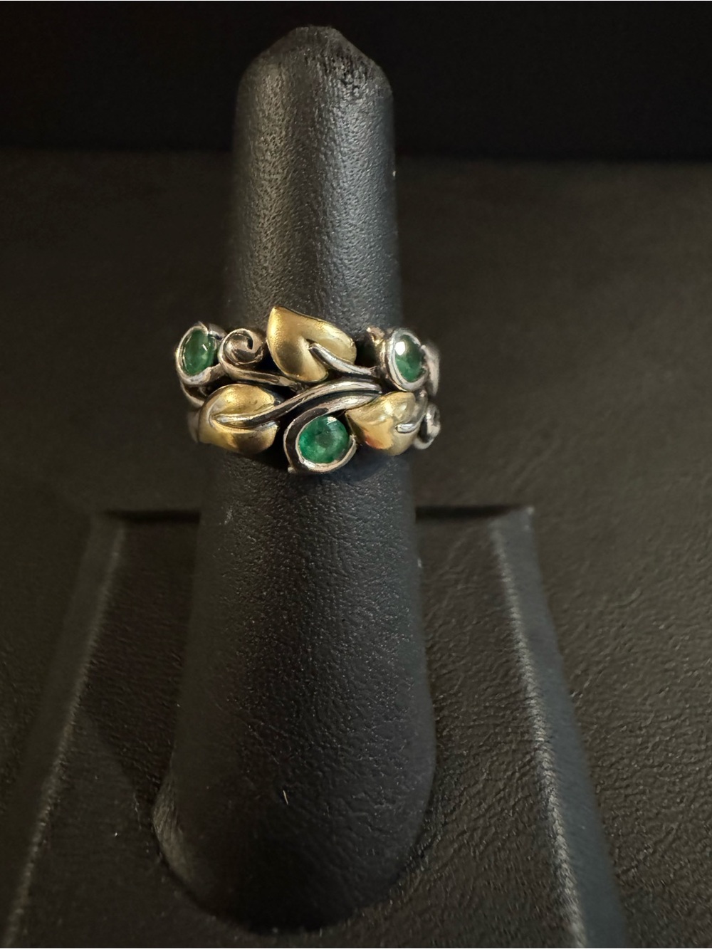 Barbara Bixby Sterling Silver & 18k Gold Emerald Ring